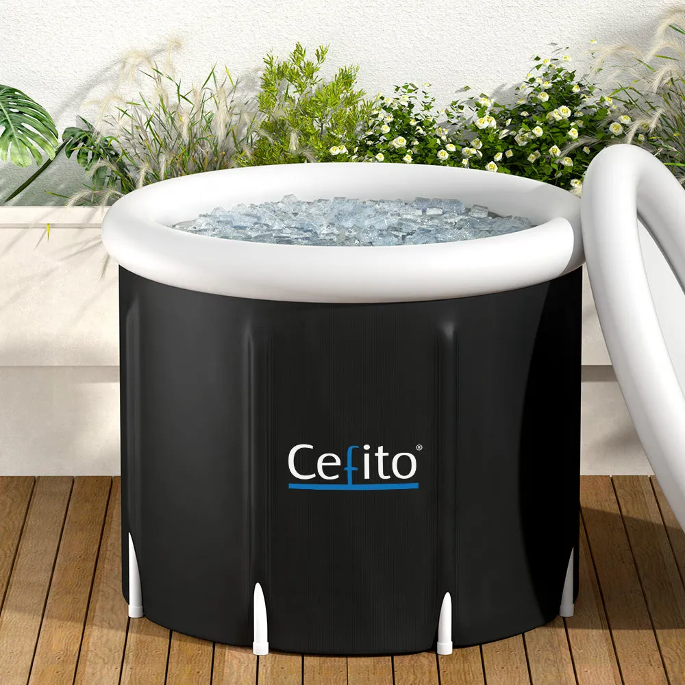 300L Inflatable Ice Bath Tub, 3-Layer Insulated Spa, Black