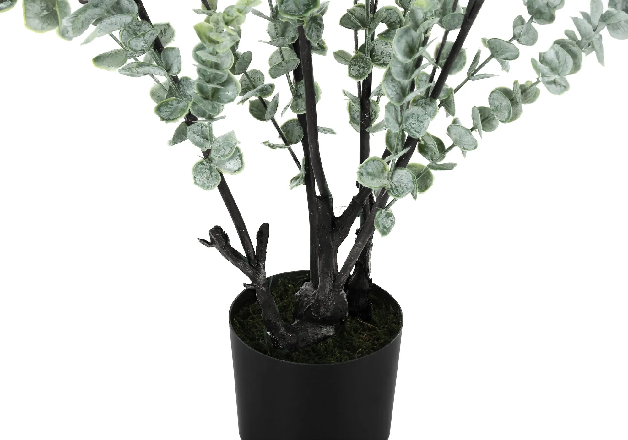 44" Tall Eucalyptus Tree - Real Touch Indoor Artificial Plant, Faux Greenery with Black Pot