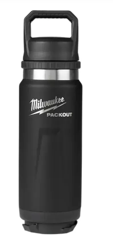 48-22-8396B Milwaukee PACKOUT 24oz Insulated Bottle w/Chug Lid - Black