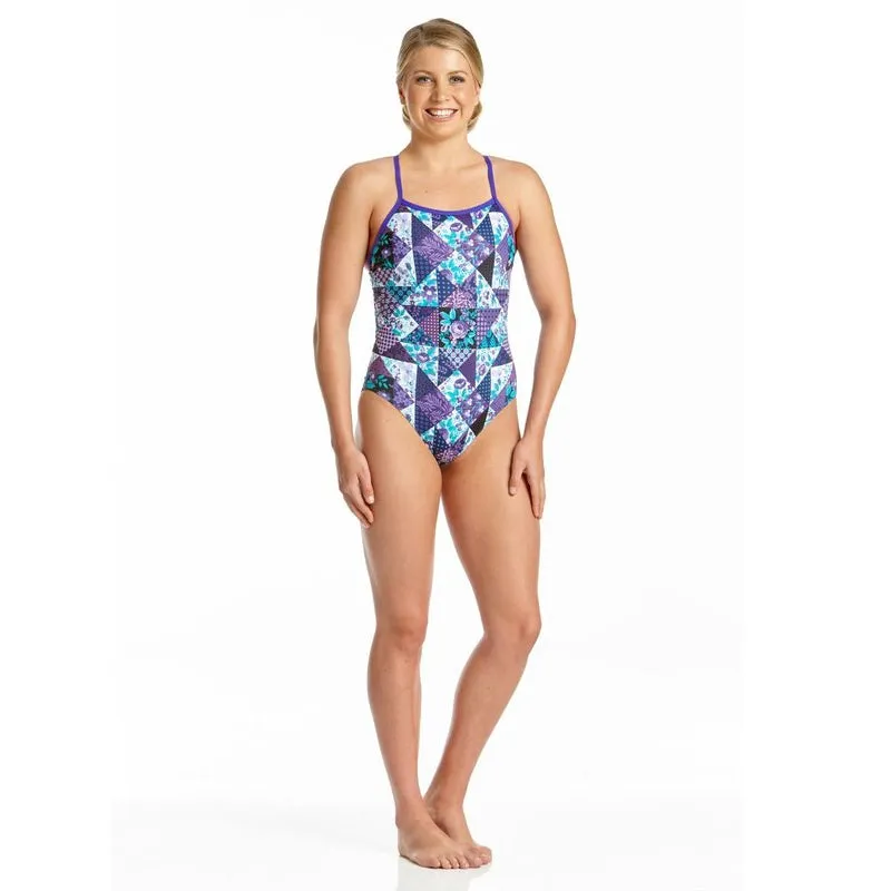 Amanzi - Purple Plaid Ladies One Piece Swimsuit