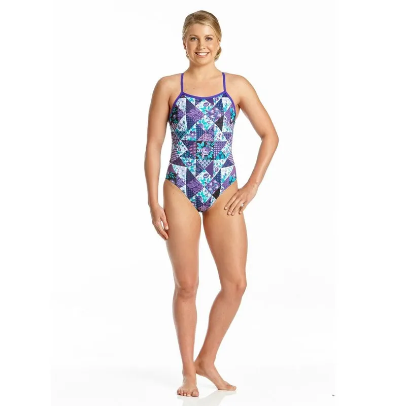 Amanzi - Purple Plaid Ladies One Piece Swimsuit