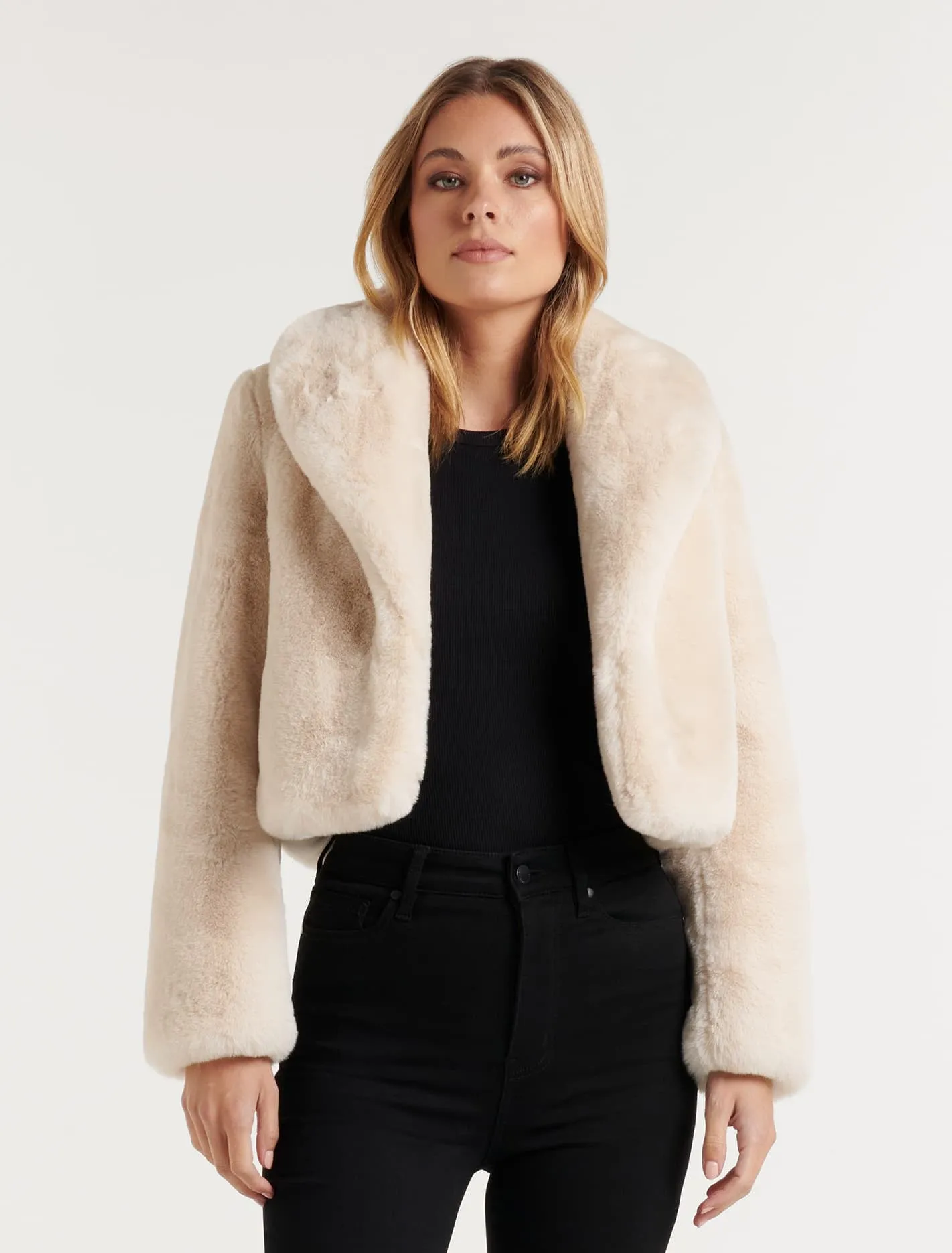 Amera Crop Faux Fur Coat