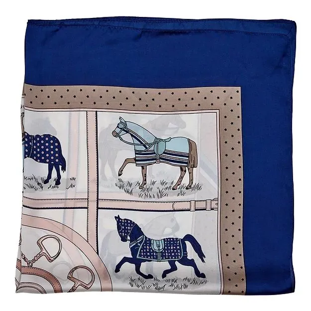 AWST Int'l Horses in Blankets Satin Scarf