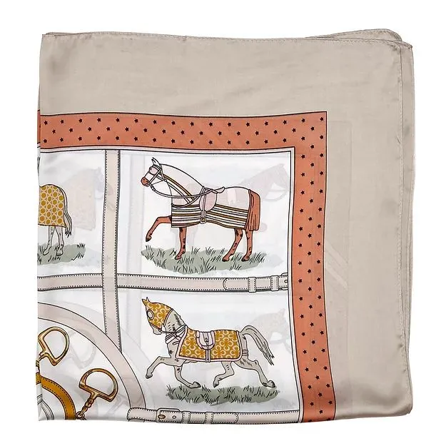 AWST Int'l Horses in Blankets Satin Scarf