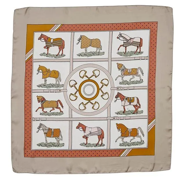 AWST Int'l Horses in Blankets Satin Scarf