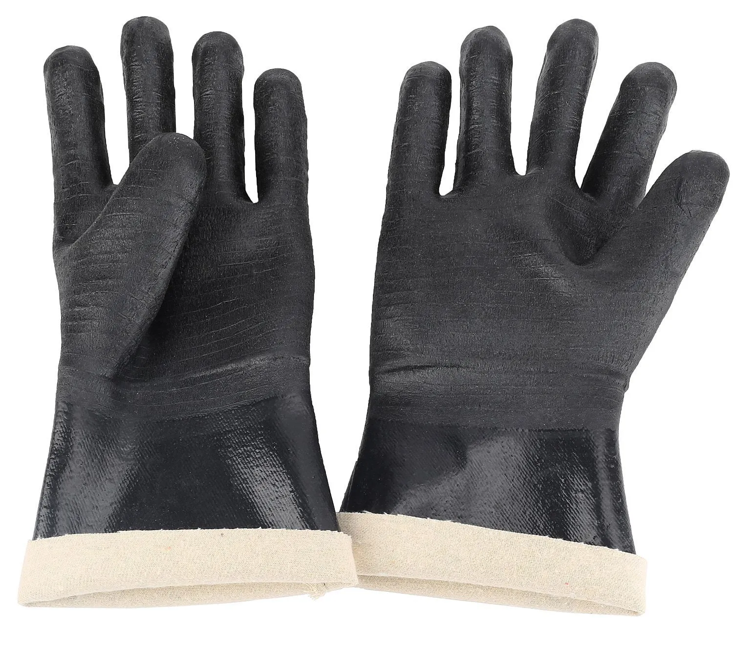 BBQ Gloves - Smoker, Grill, and Cooking Gloves. For Handling Hot Food Right On Your Fryer Grill or Oven. Insulated Flame Oil and Heat Resistant, Waterproof Neoprene Coating -1 pair (14 Inch)