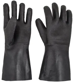 BBQ Gloves - Smoker, Grill, and Cooking Gloves. For Handling Hot Food Right On Your Fryer Grill or Oven. Insulated Flame Oil and Heat Resistant, Waterproof Neoprene Coating -1 pair (14 Inch)