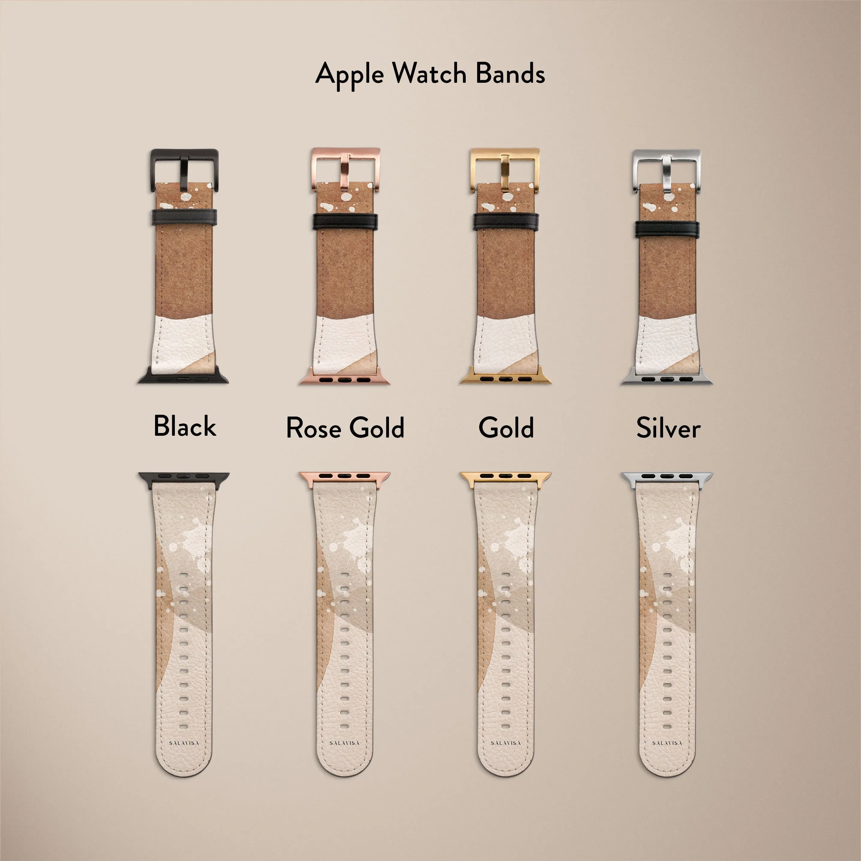 Beige Watercolor Art Watch Strap