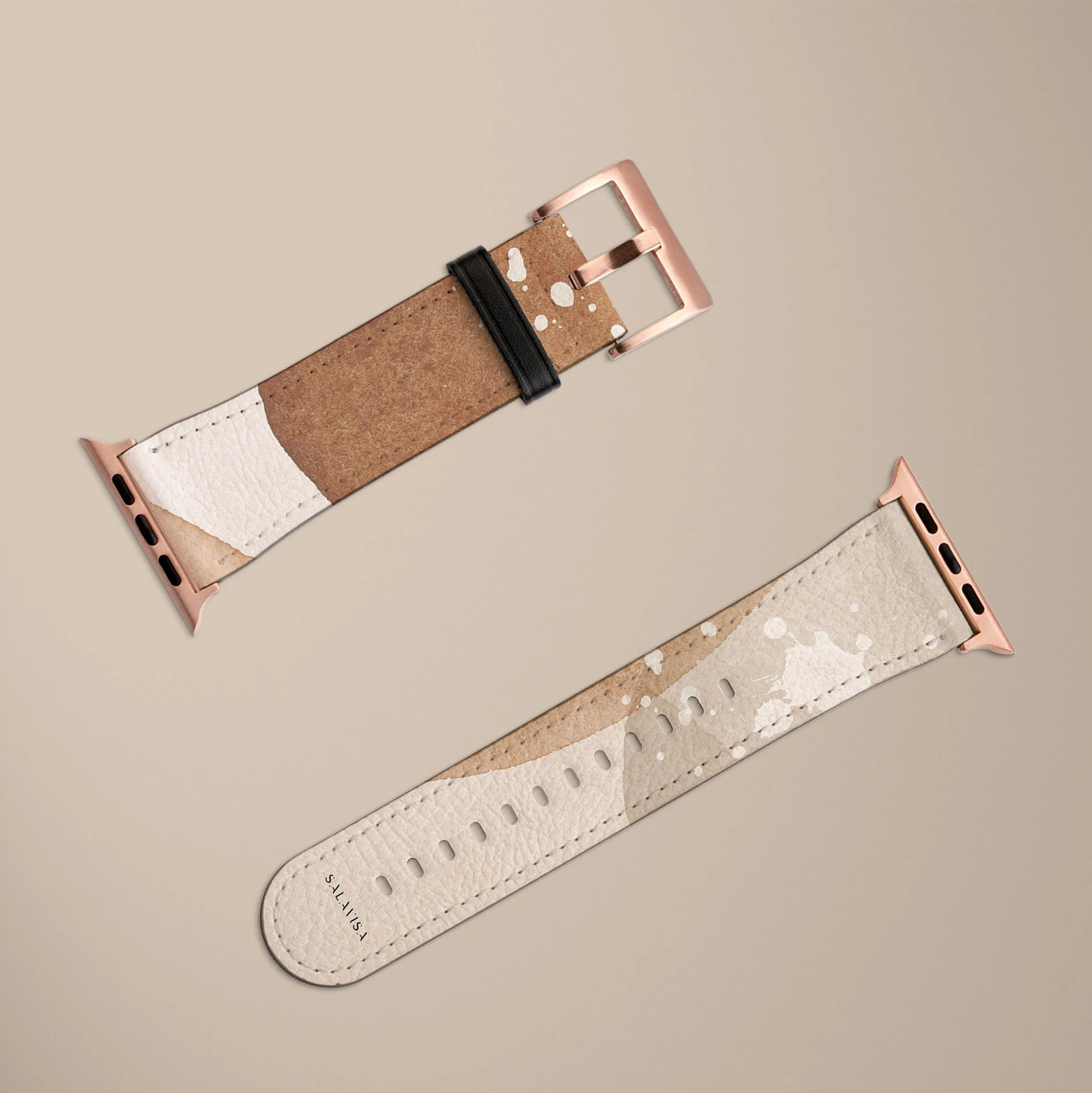 Beige Watercolor Art Watch Strap