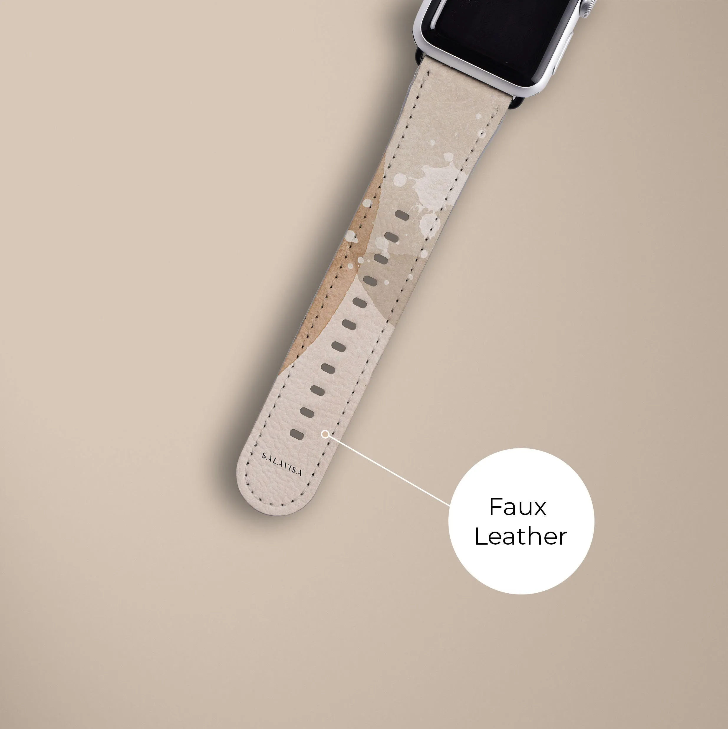 Beige Watercolor Art Watch Strap