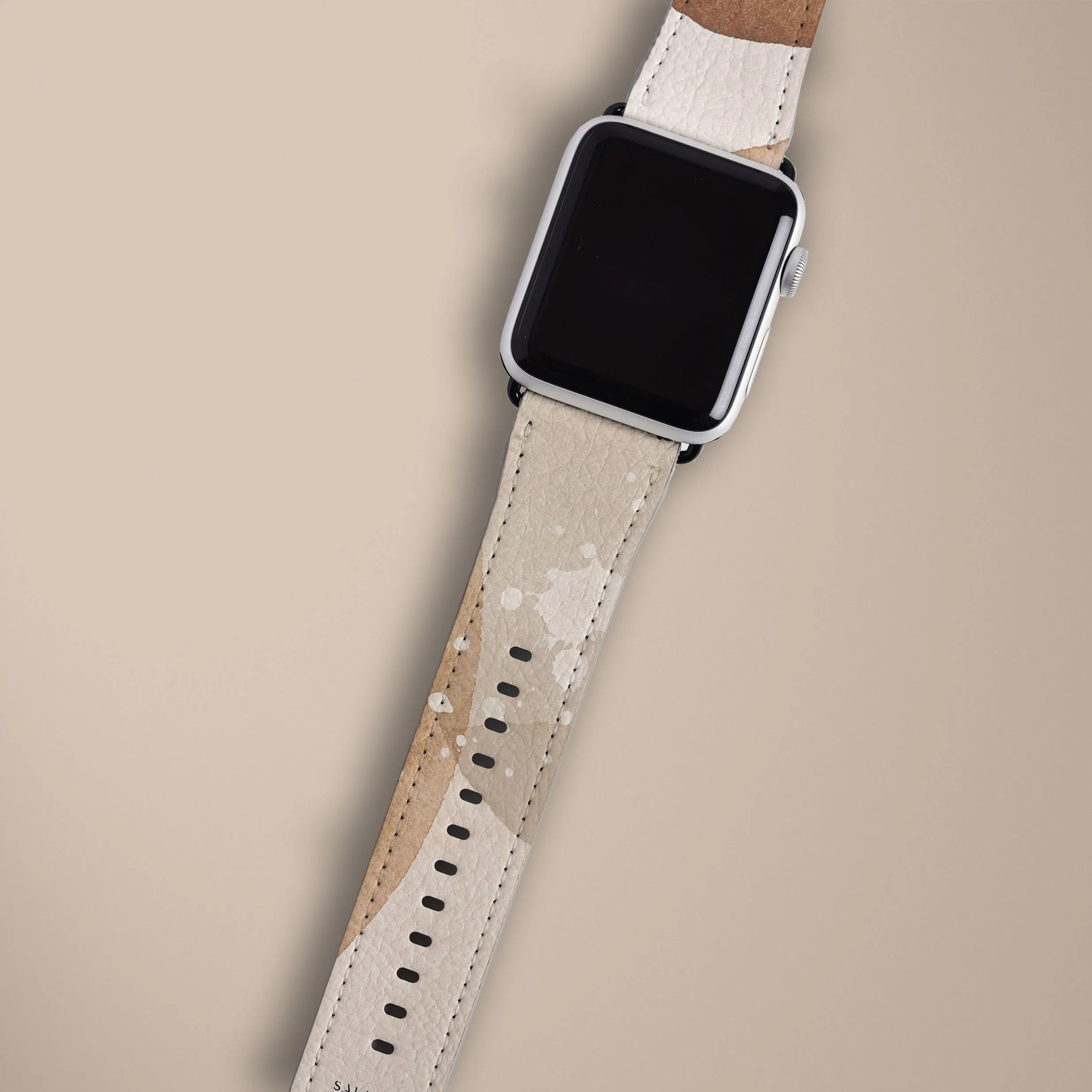 Beige Watercolor Art Watch Strap