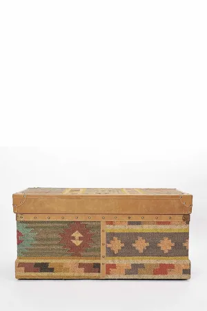 BIKANER TRUNK - KILIM AND LEATHER