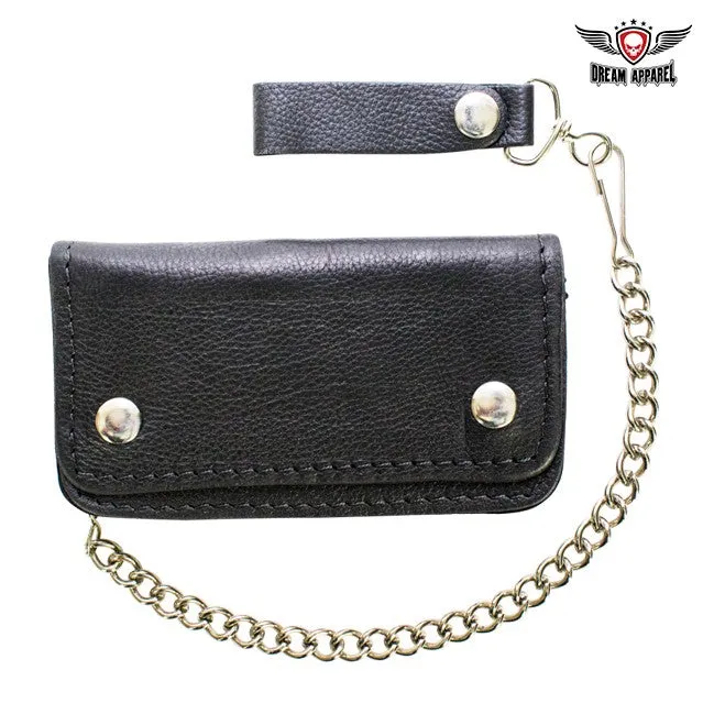 Black Biker Bifold Chain Wallet