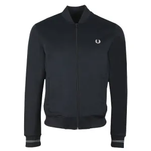 Black Bomber Neck Track Jacket