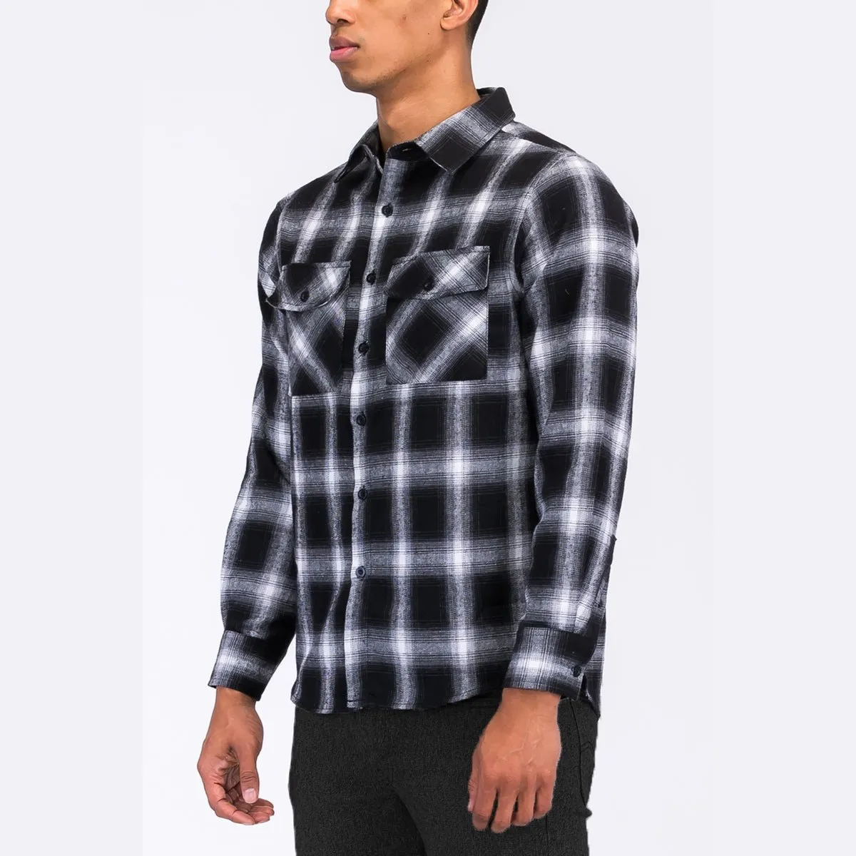 Black Checkered Flannel Shirt