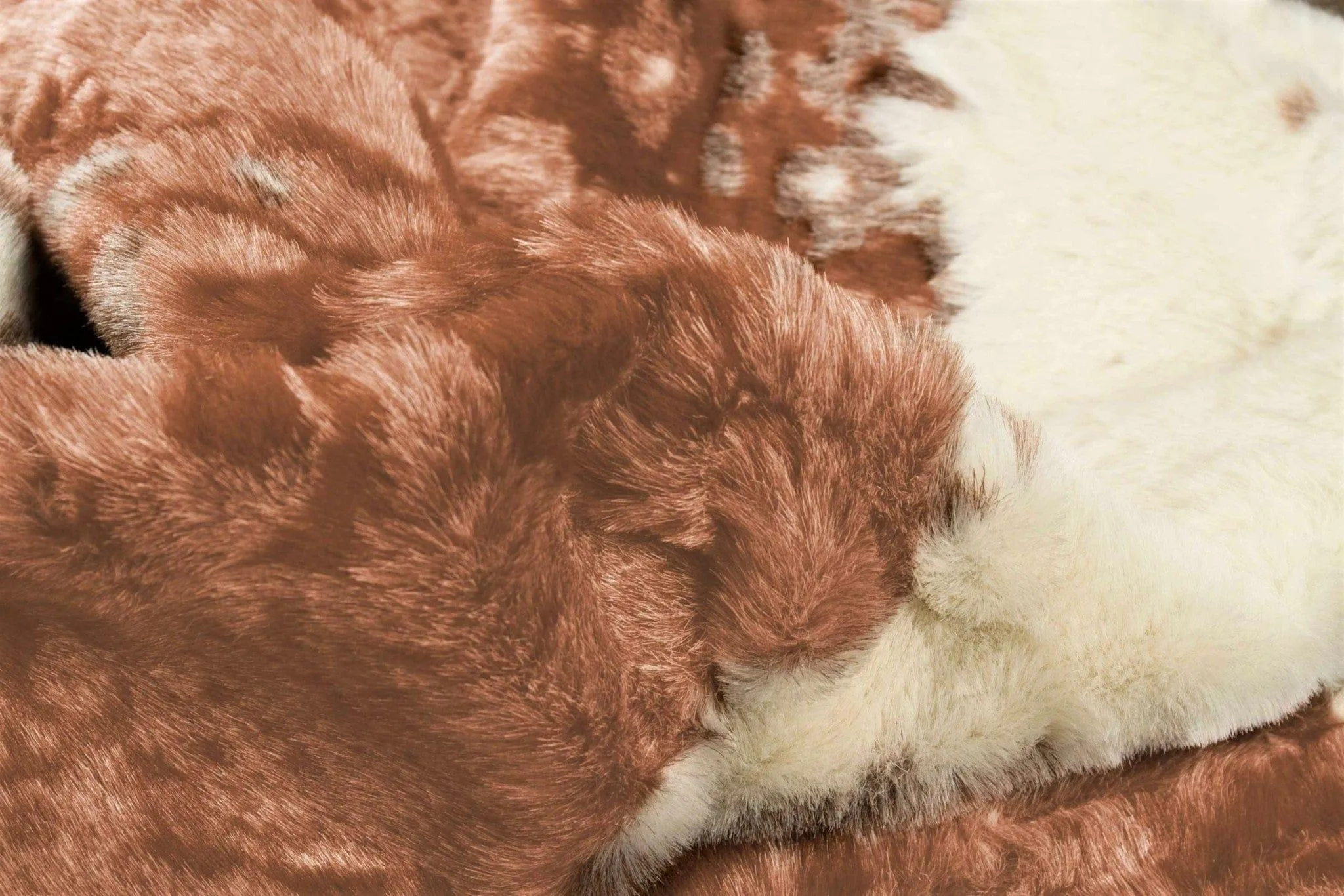 Brown & White Faux Cowhide Rug