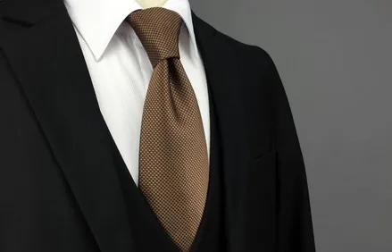 Brown Houndstooth Pattern Men's Extra Long Tie