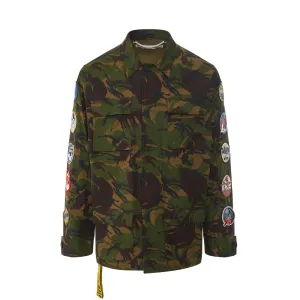 Camouflage Patch Field Jacket in Green