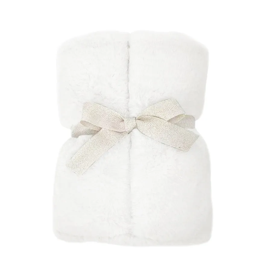 Charmante Luxe Faux Fur Baby Blanket -White