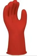 Chicago Protective Apparel LRIG-00-11-7-R Class 00 Insulated Rubber Gloves, Red, Size 7, 1 Pair