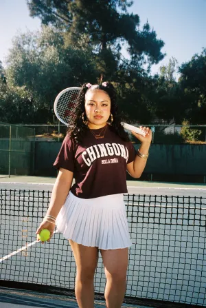 Chingona Varsity Tee - Burgundy