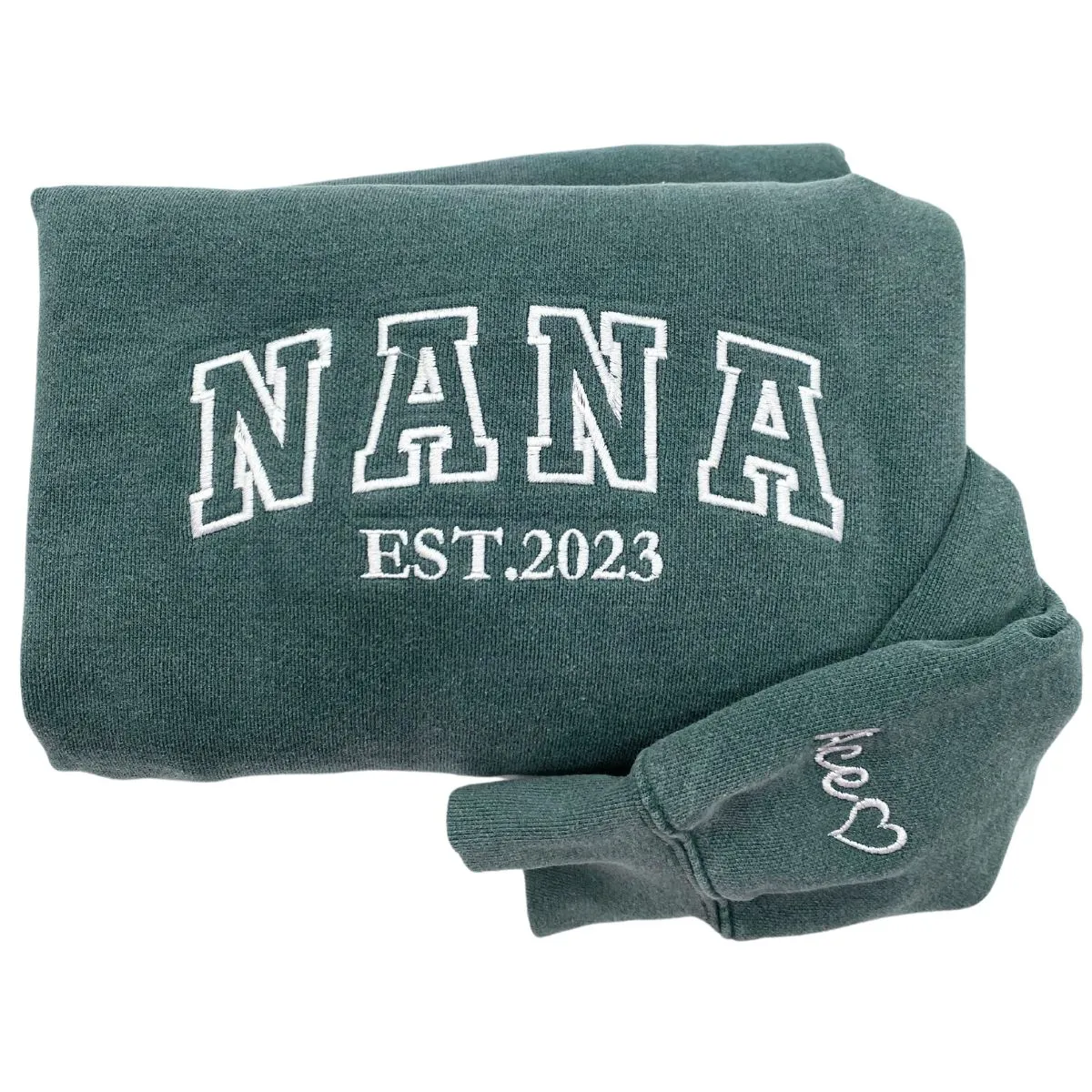 Comfort Color® Embroidered Grandma Est Sweatshirt with Names on Sleeve