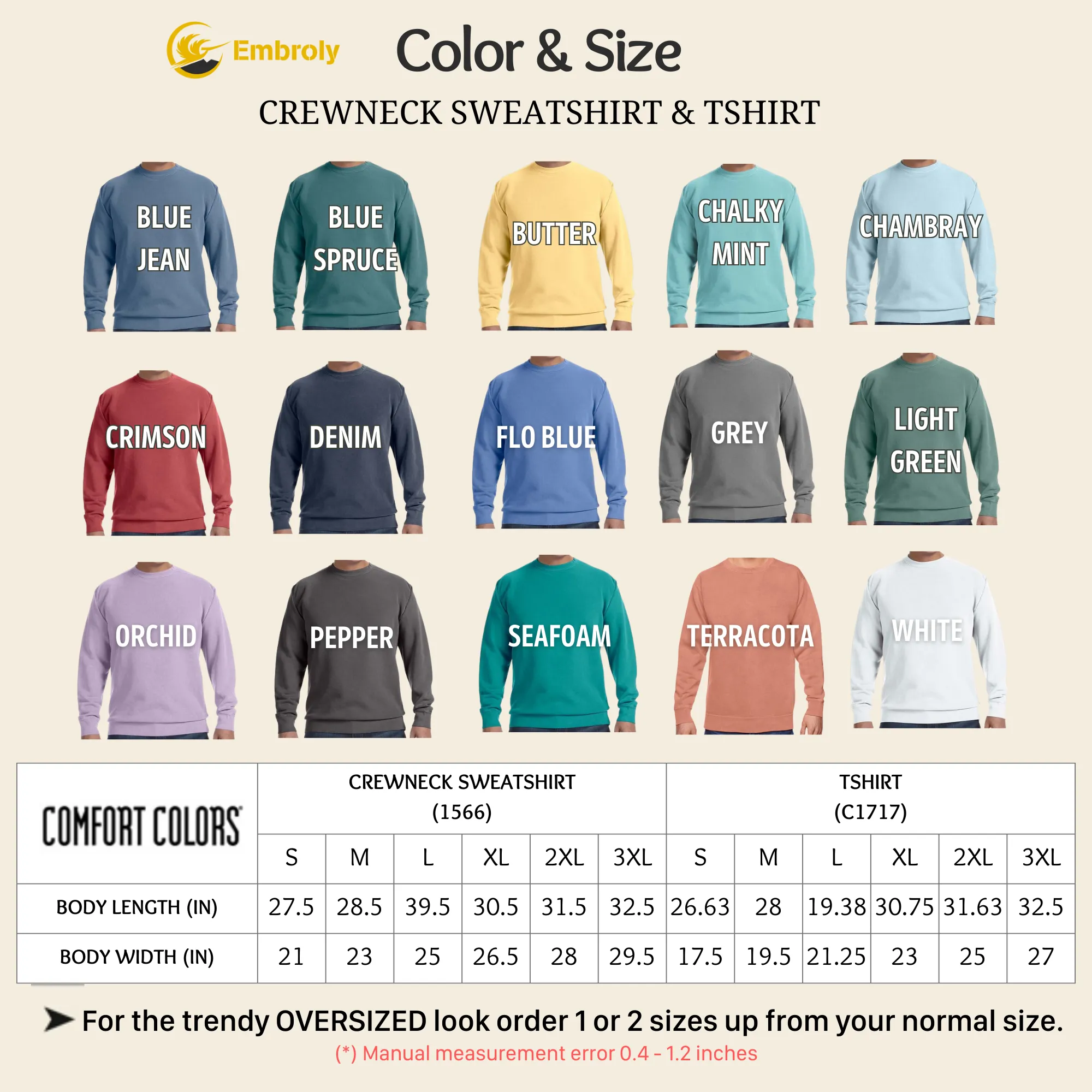 Comfort Color® Embroidered Grandma Est Sweatshirt with Names on Sleeve