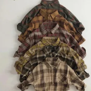 Cotton Plaid Long Sleeve Shirt