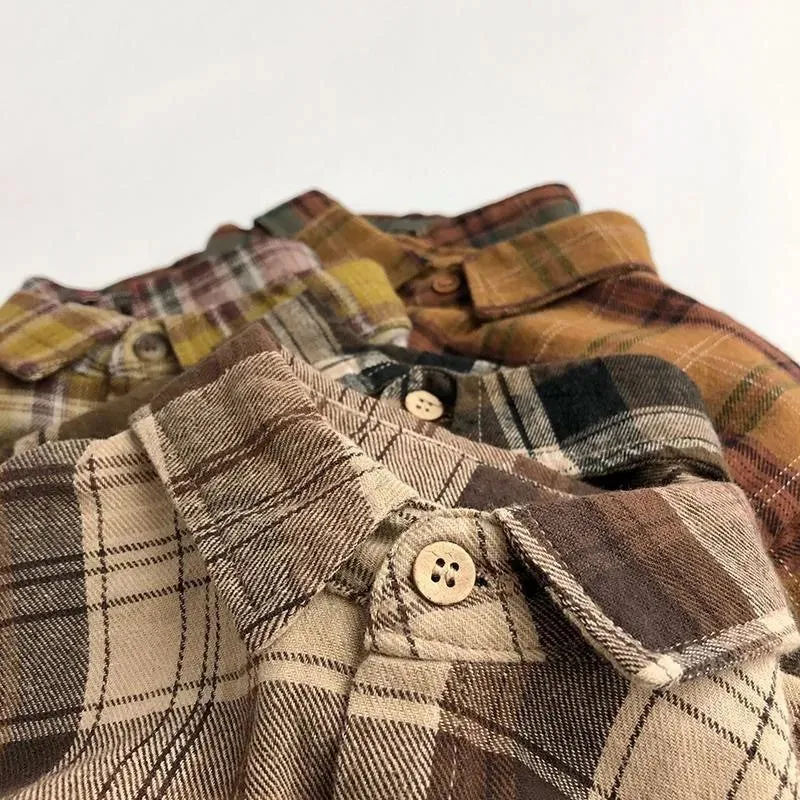 Cotton Plaid Long Sleeve Shirt