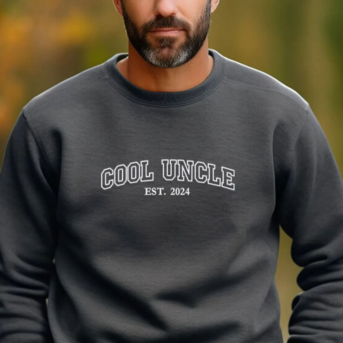 Custom Embroidered Cool Uncle Sweatshirt with Nephews Names on Sleeve