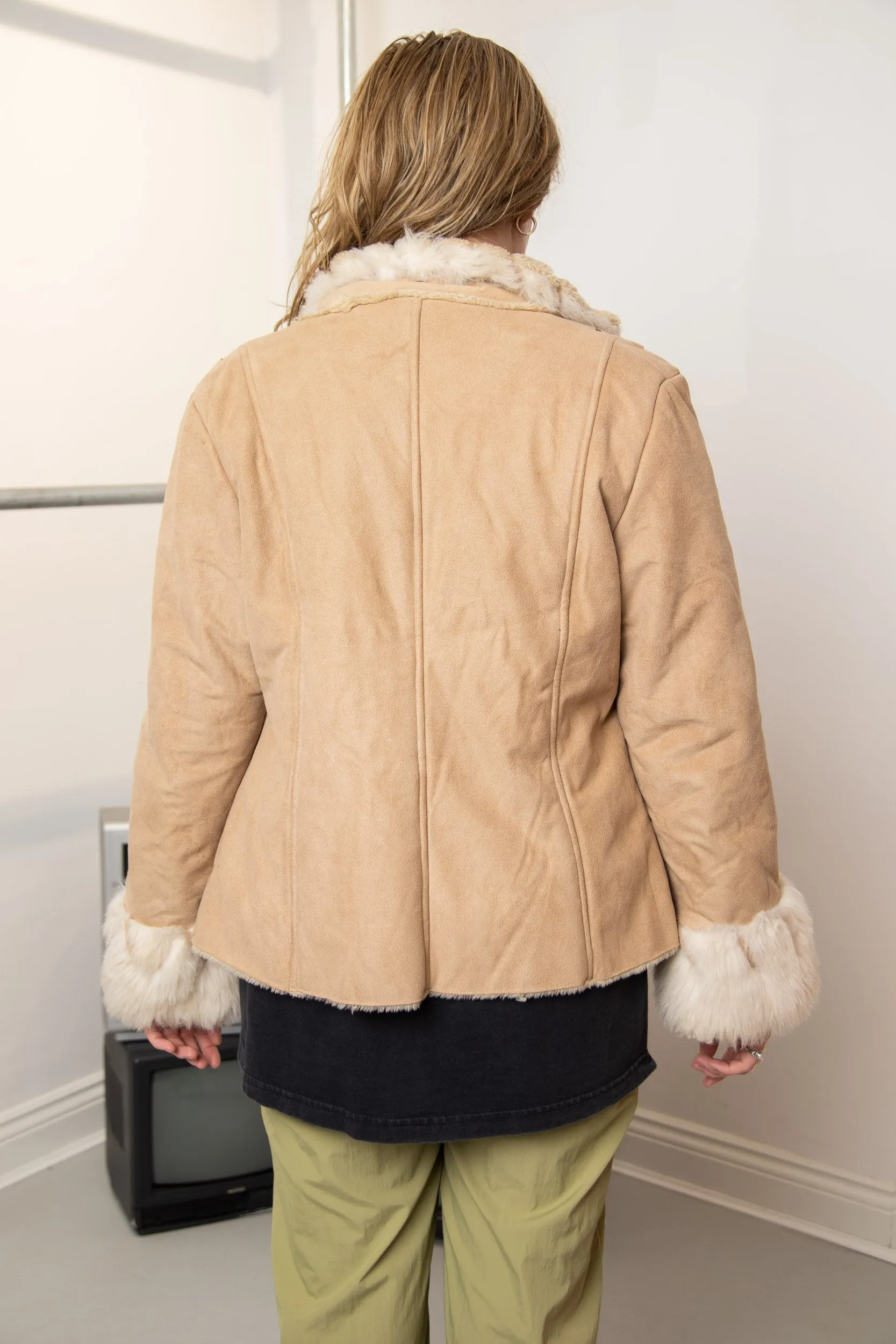 Daisy Street Regen Faux Fur Faux Suede Jacket