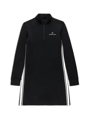 Damarindo Half-Zip Track Dress- Black