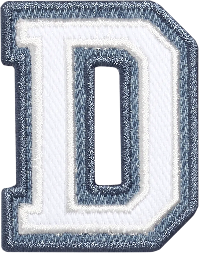 Denim Varsity Letter Patch