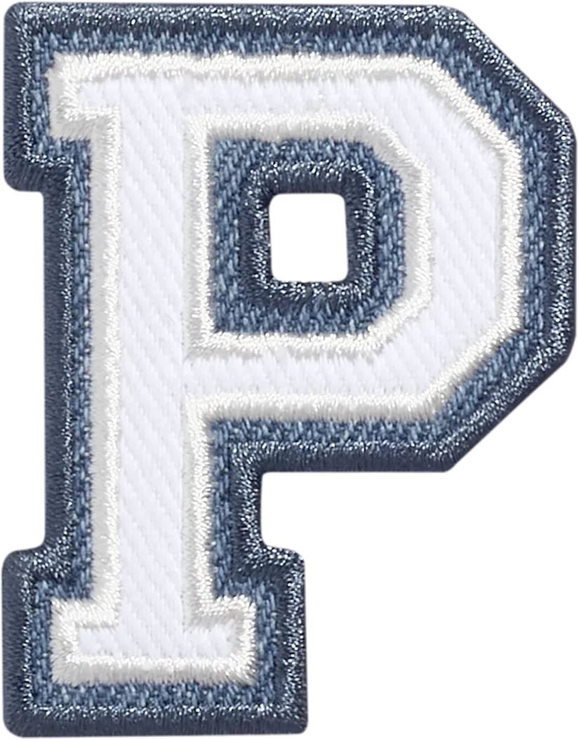 Denim Varsity Letter Patch