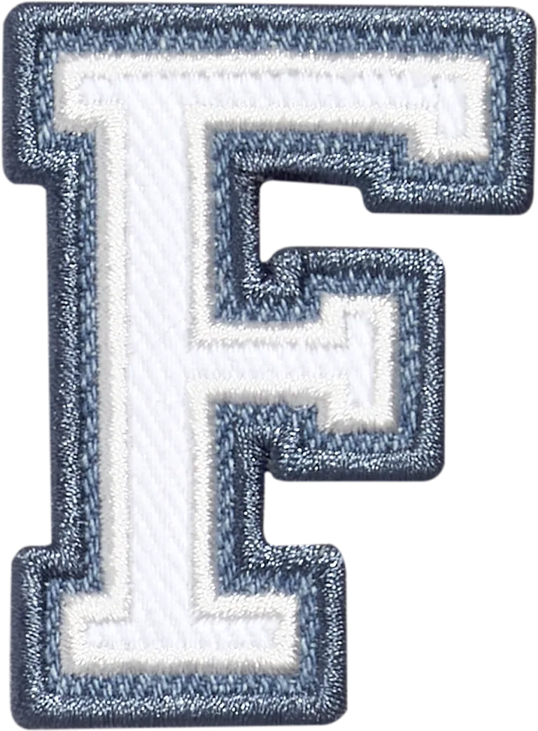 Denim Varsity Letter Patch