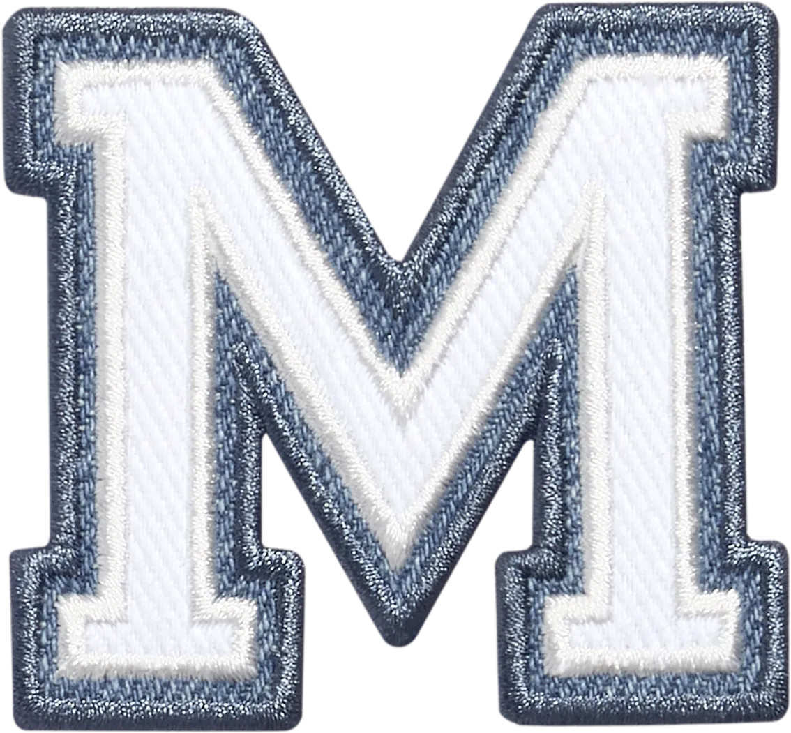 Denim Varsity Letter Patch