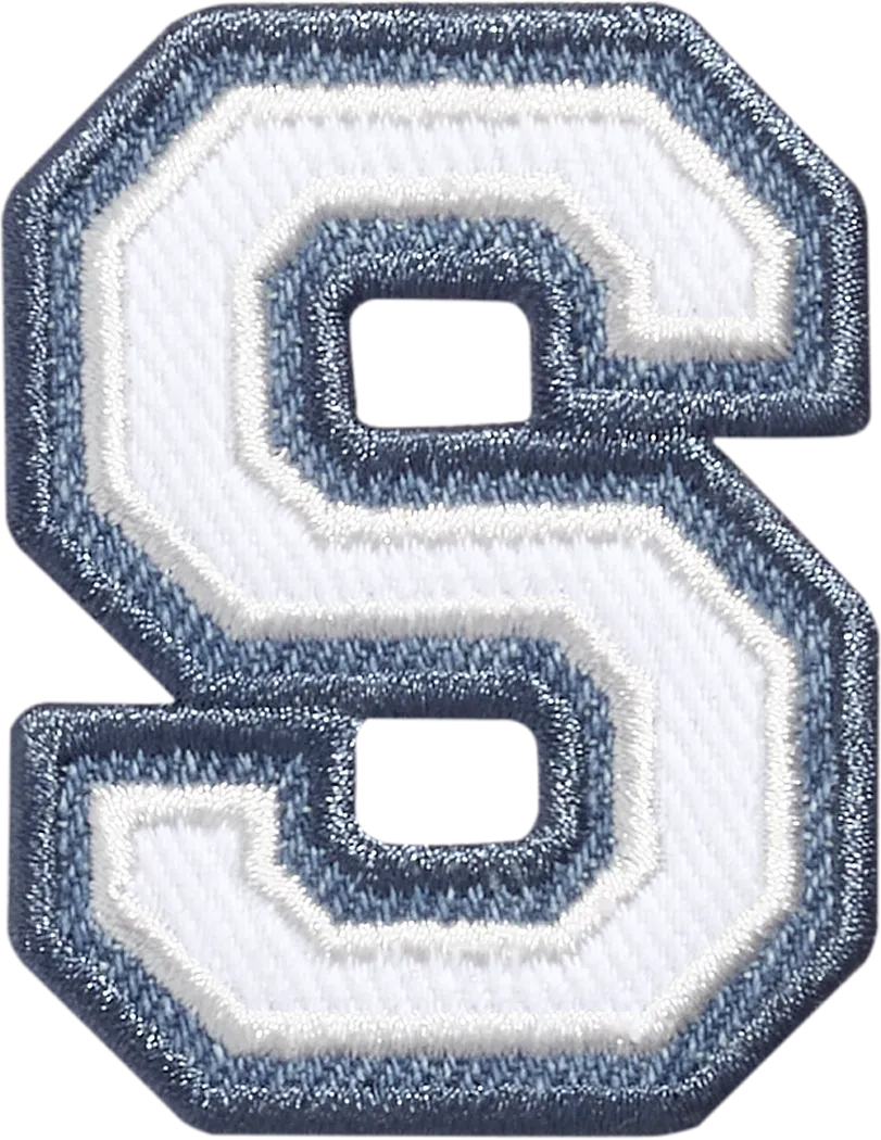 Denim Varsity Letter Patch