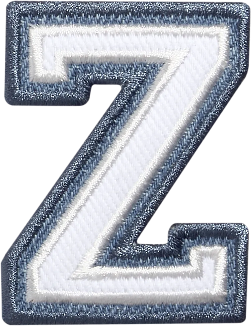 Denim Varsity Letter Patch