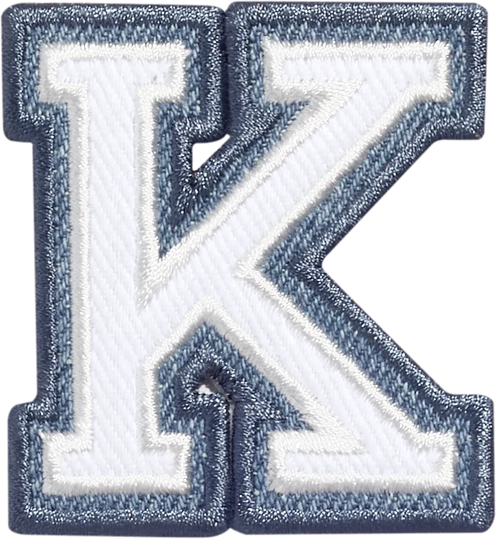 Denim Varsity Letter Patch