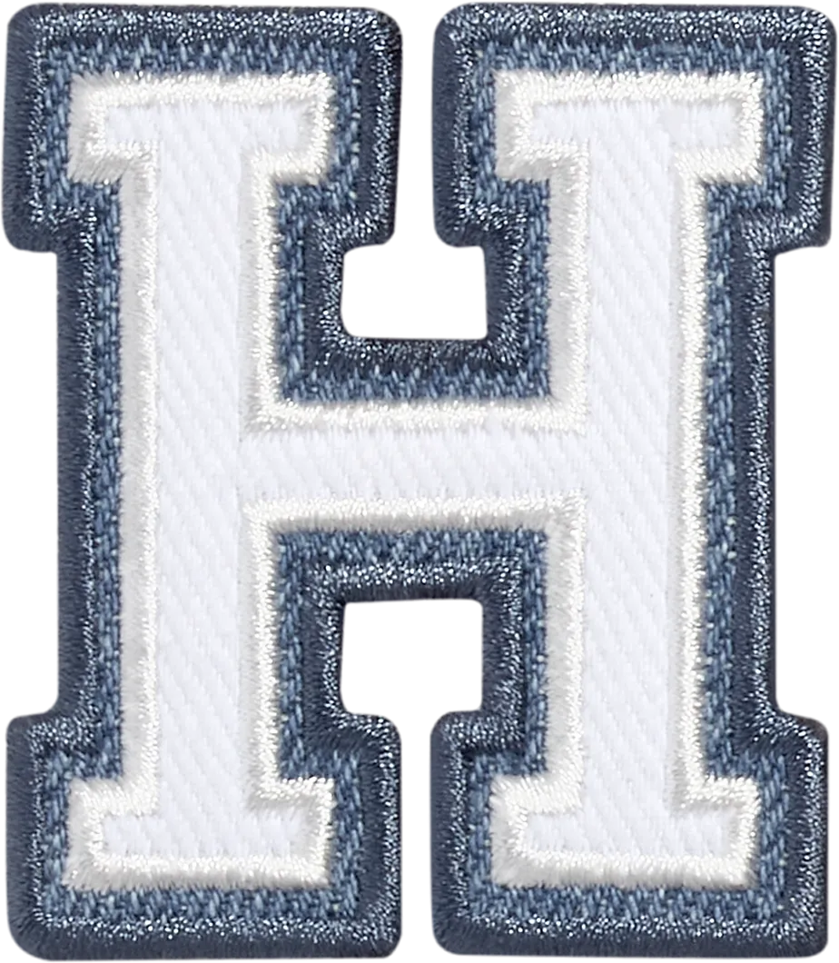 Denim Varsity Letter Patch