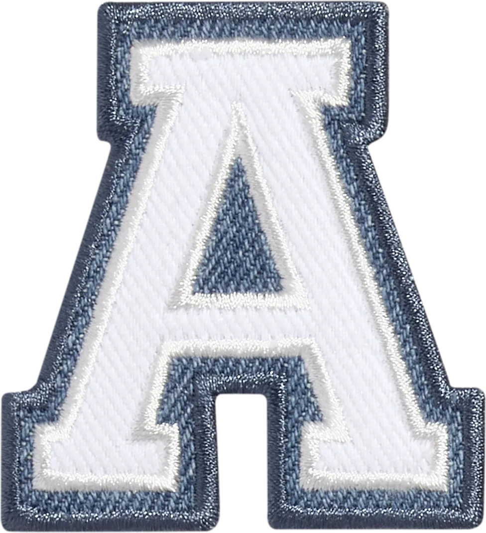 Denim Varsity Letter Patch