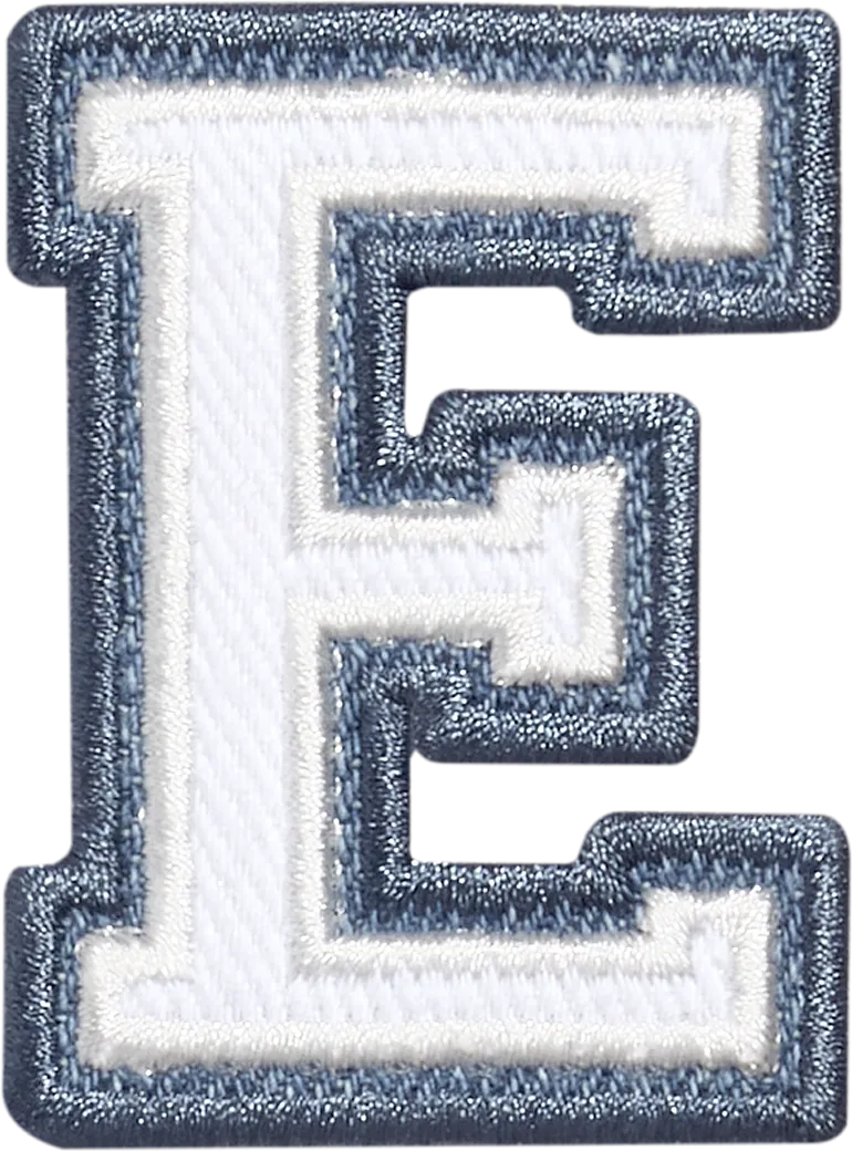 Denim Varsity Letter Patch