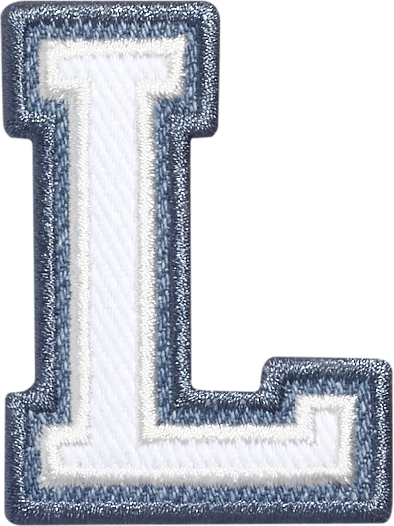 Denim Varsity Letter Patch