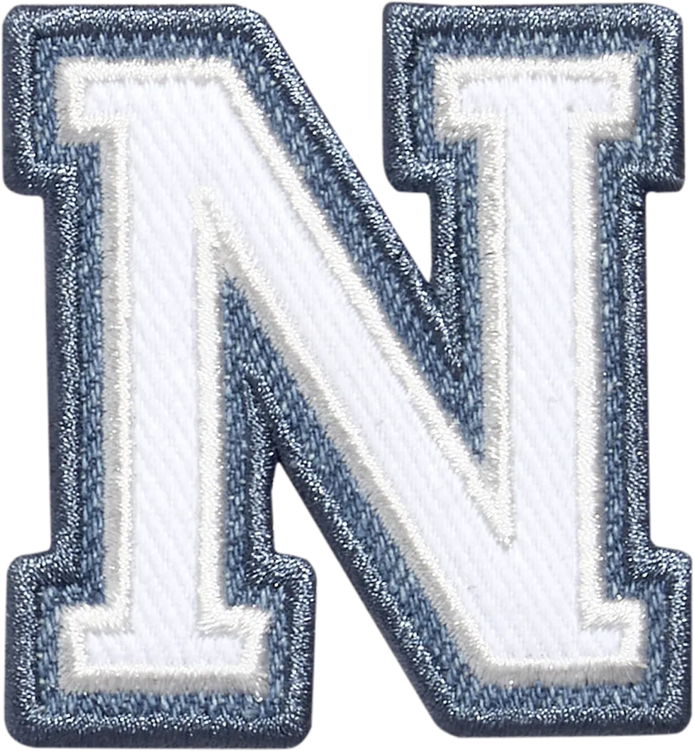 Denim Varsity Letter Patch