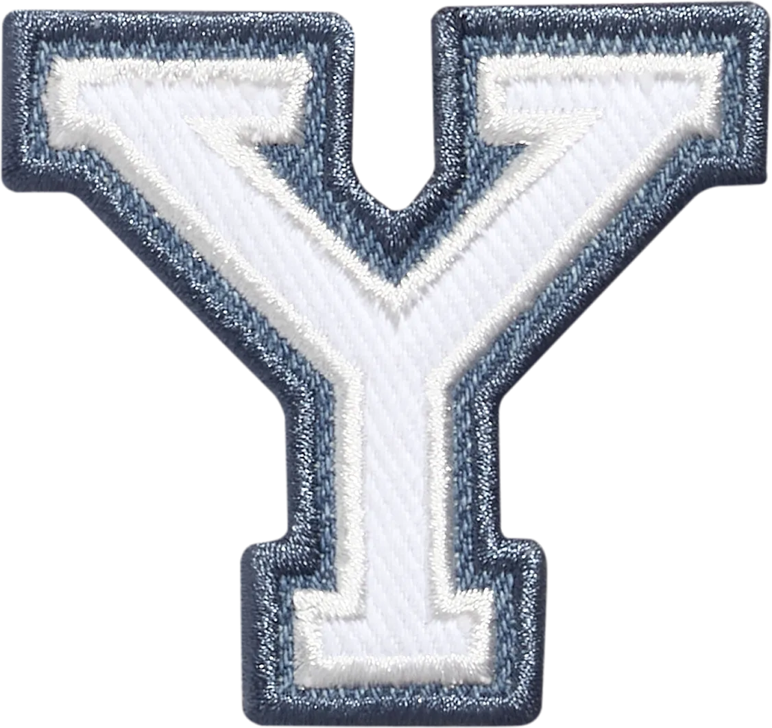 Denim Varsity Letter Patch