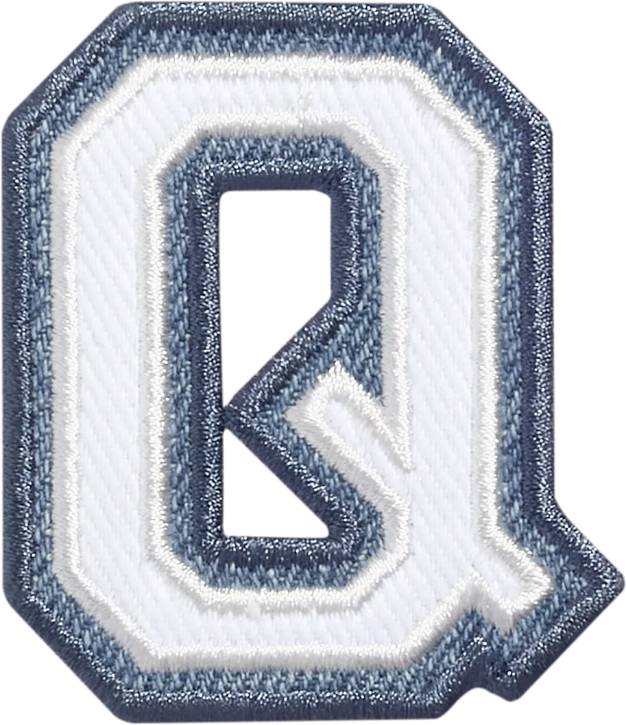 Denim Varsity Letter Patch