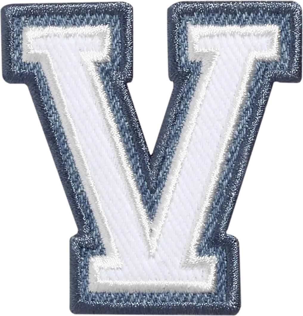 Denim Varsity Letter Patch