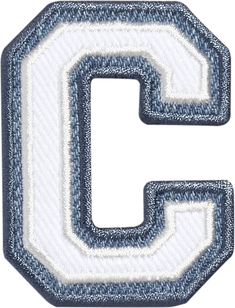 Denim Varsity Letter Patch