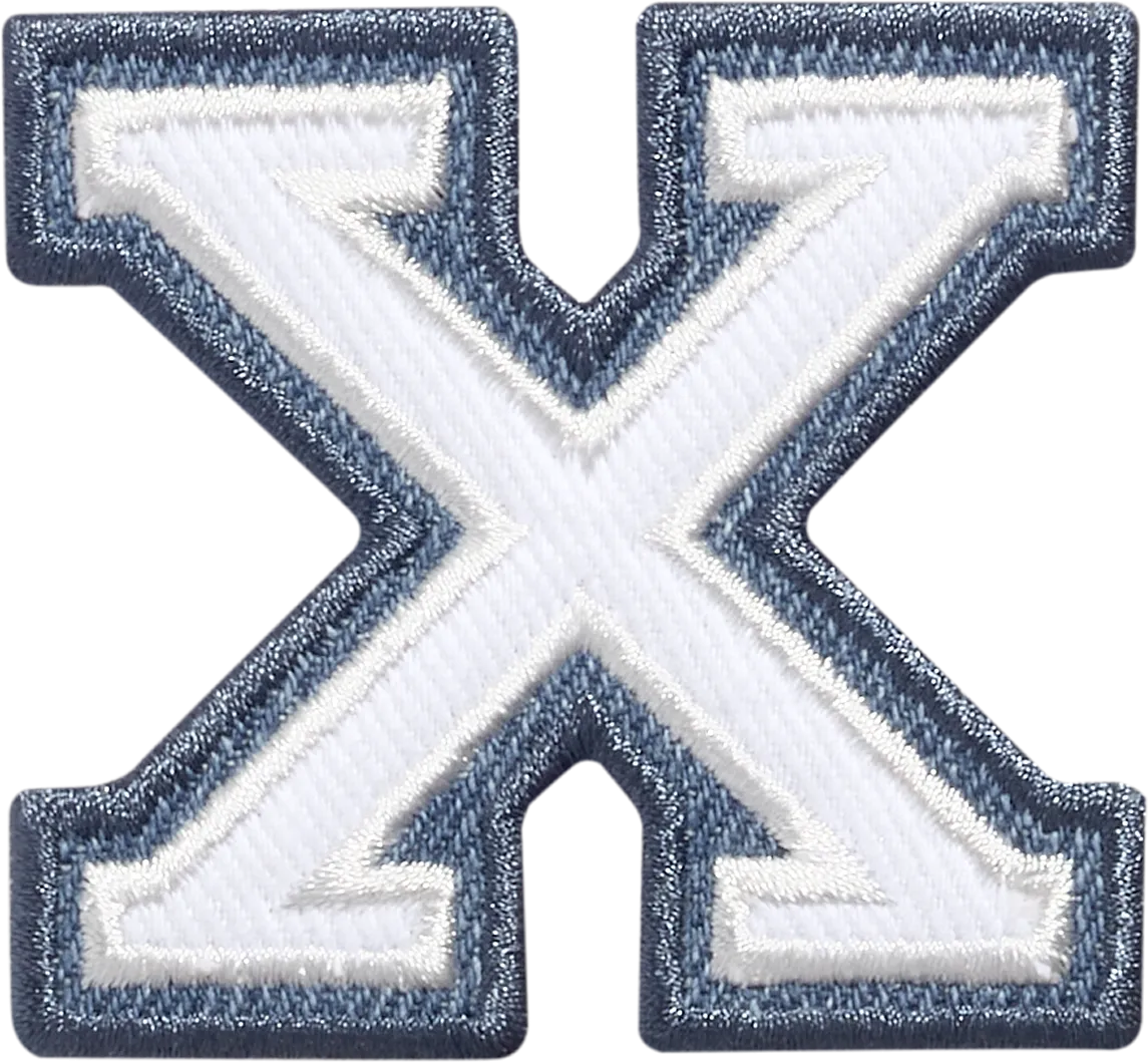 Denim Varsity Letter Patch