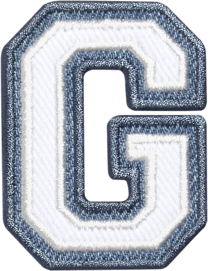 Denim Varsity Letter Patch